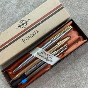 Vintage‎ Parker Classic Flighter GT Cap Action Ball Pen Brass